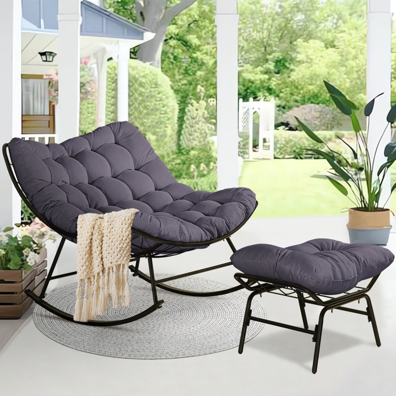 Patio rocking chair with ottoman cheap